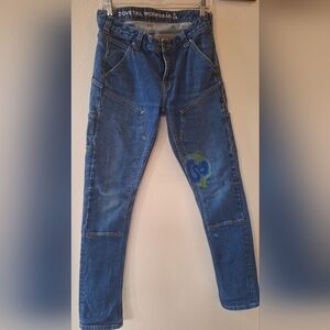 Dovetail Workwear Pride Maven Selvedge Jeans Graffiti Womens Size 8x33